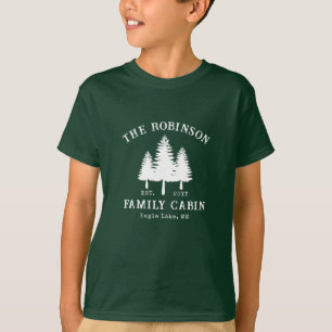 Rustic Cabin Family Name Country Pine Trees T-Shirt