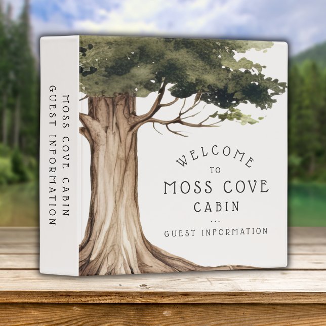 Rustic Cabin Forest Tree Guest information Welcome Binder (Creator Uploaded)