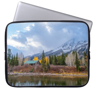 Rustic Cabin in the Woods   Cozy Forest Photograph Laptop Sleeve