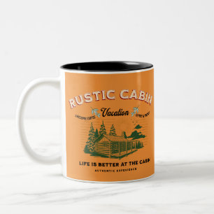 Rustic Cabin Life is Better at The Cabin Two-Tone Coffee Mug