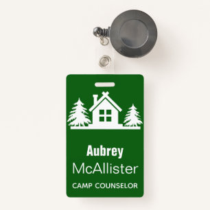 Rustic Cabin & Trees   Camp Counsellor Badge