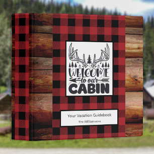 Rustic Cabin Vacation Rental Welcome Guest Book Binder