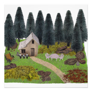 Rustic Cabin Vacation spot in the Forest Photo Print