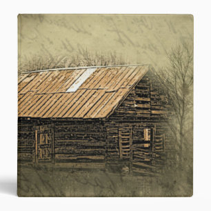 Rustic Cabin Vintage Weathered Postcard Binder