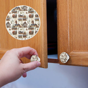 Rustic Cabins Ceramic Knob