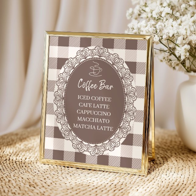 Rustic Cafe Bebe Coffee Bar Baby Shower Poster (Creator Uploaded)