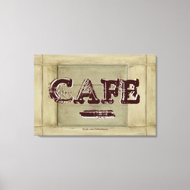 Rustic Cafe Kitchen Canvas Print - Aged Paint (Front)
