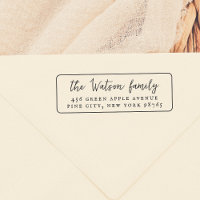 Rustic Caligraphy Family Framed Return Address