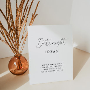 Rustic Calligraphy Bridal Shower Date Night Ideas Pedestal Sign