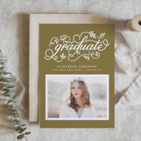 Rustic Calligraphy Gold Photo Graduation