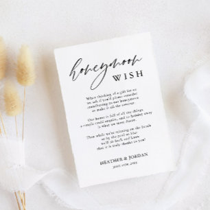 Rustic Calligraphy Honeymoon Wish  Enclosure Card