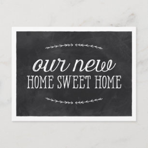 Rustic Calligraphy   New Home Announcement Postcard