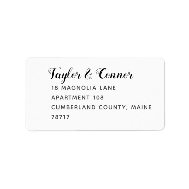 Rustic Calligraphy Wedding Mailing Label (Front)