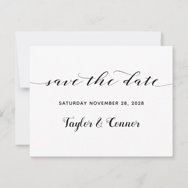 Rustic Calligraphy Wedding Save The Date  Invitation (Front)