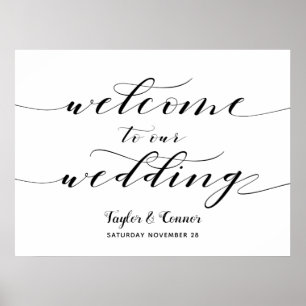 Rustic Calligraphy Welcome To Our Wedding Sign
