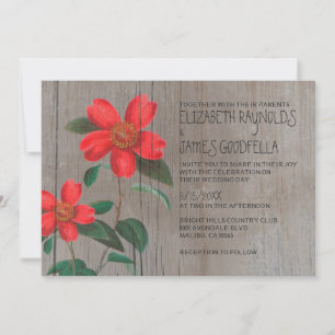 Rustic Camellia Wedding Invitations