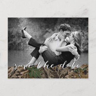 Rustic Camo Country Photo Save the Date Cards