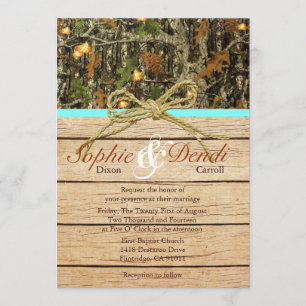 Rustic Camo Wedding Invitation