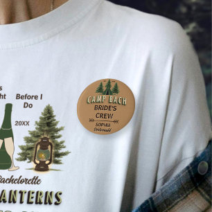Rustic Camp Bach Bride’s Crew Badge   Name & Role  2 Inch Round Button