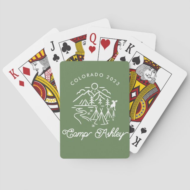 Rustic Camp Bachelorette Playing Cards (Back)