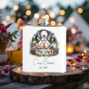 Rustic Camp Bride Personalized Party Favour Hip Flask