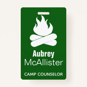Rustic Campfire & Trees   Camp Counsellor Badge