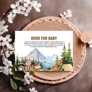 Rustic Camping Adventure Baby Shower Book Request Enclosure Card