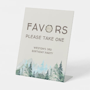 Rustic Camping Birthday Favours Sign