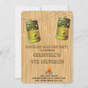 Rustic Camping Invitations d'anniversaire