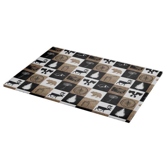 Rustic Camping Outdoors Adventure Cutting Board (Corner)