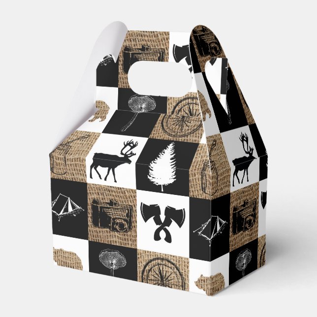 Rustic Camping Outdoors Adventure Favor Box (Front Side)