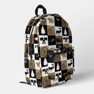Rustic Camping Outdoors Adventure Kids Printed Backpack