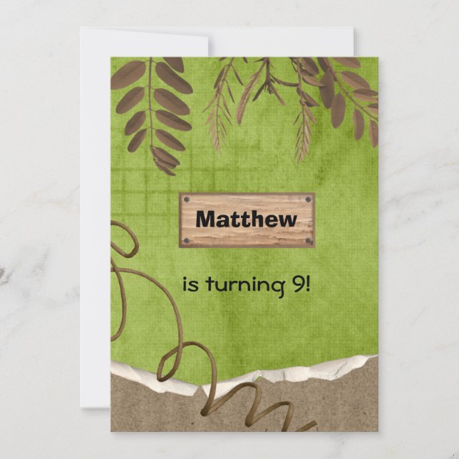Rustic Camping Party Birthday Invitations (Front)