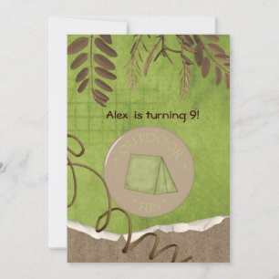 Rustic Camping Party Invitations d'anniversaire