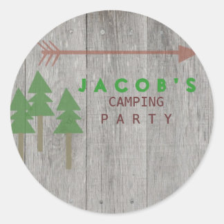 Rustic Camping Party Sticker