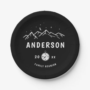 Rustic Camping Personalized Family Reunion Paper Plate