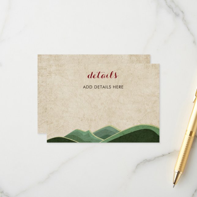 Rustic Camping Wedding  Enclosure Card (Front/Back In Situ)
