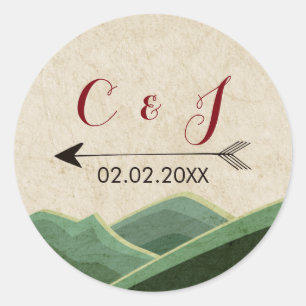 Rustic Camping Wedding stickers