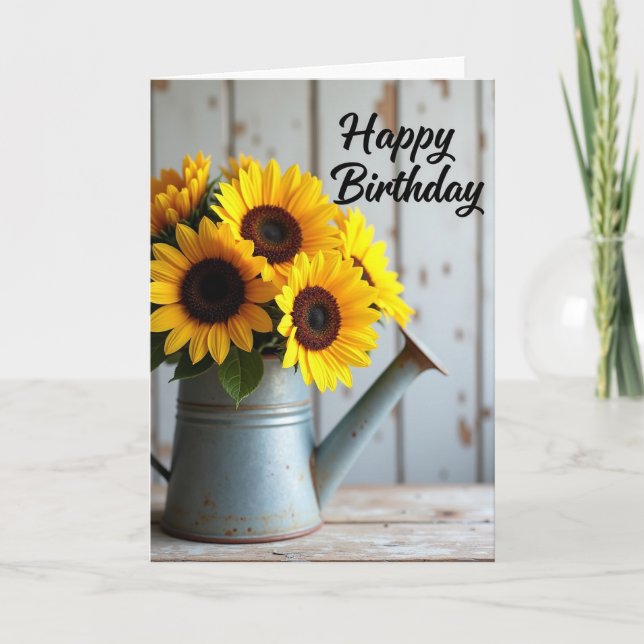 Rustic Can Birthday Card (Front)