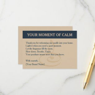Rustic Candle Thank You Package Insert Card