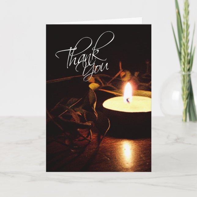 Rustic Candlelight Earthy Thank You Card (Front)