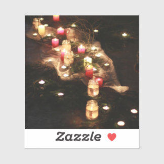 Rustic Candlelight Vinyl Sticker – Customizable