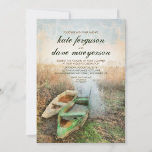 Rustic Canoe Waterfront Invitations de mariage