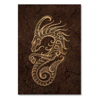 Rustic Capricorn Zodiac Sign on Stone Effect Table Number