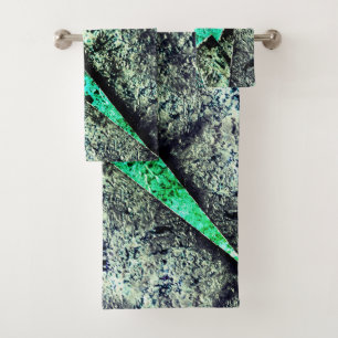 Rustic carbon-dirty disorganized layer on aquarine bath towel set