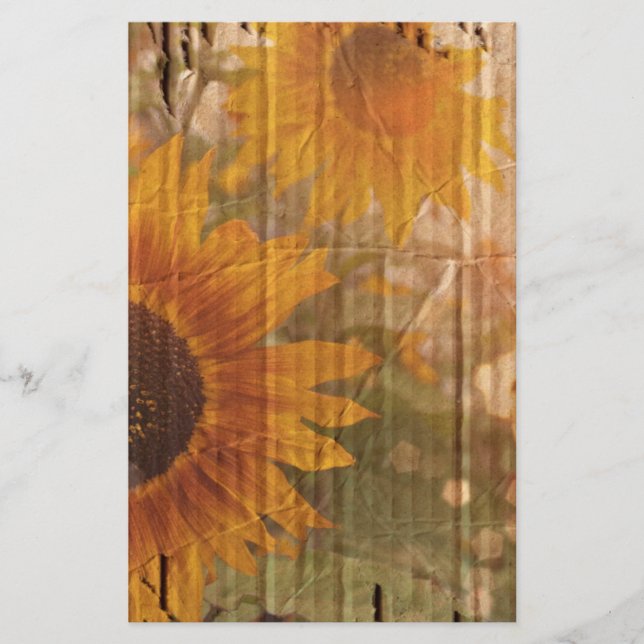 rustic cardboard country sunflower wedding (Front)