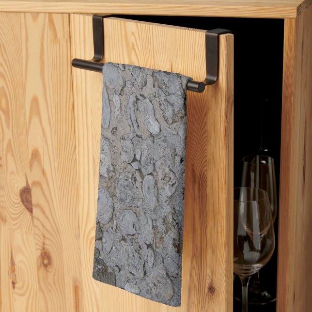 Rustic Caribbean Coral Stone Wall 3 Kitchen Towel (Thirds Fold)