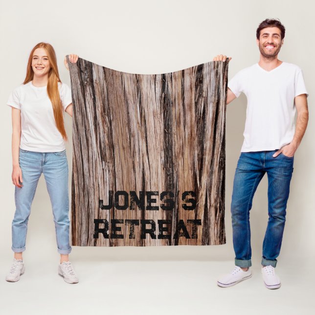 Rustic cedar bark nature tree outdoors pattern fleece blanket (In Situ)