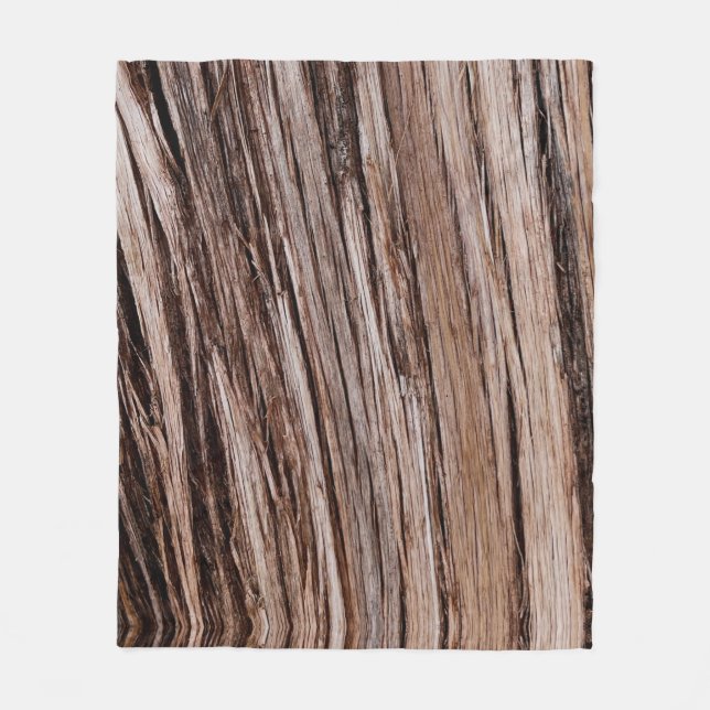 Rustic cedar bark nature tree outdoors pattern fleece blanket (Front)