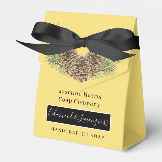 Rustic Cedarwood Lemongrass Artisan Soap Favour Bo Favor Box (Front Side)